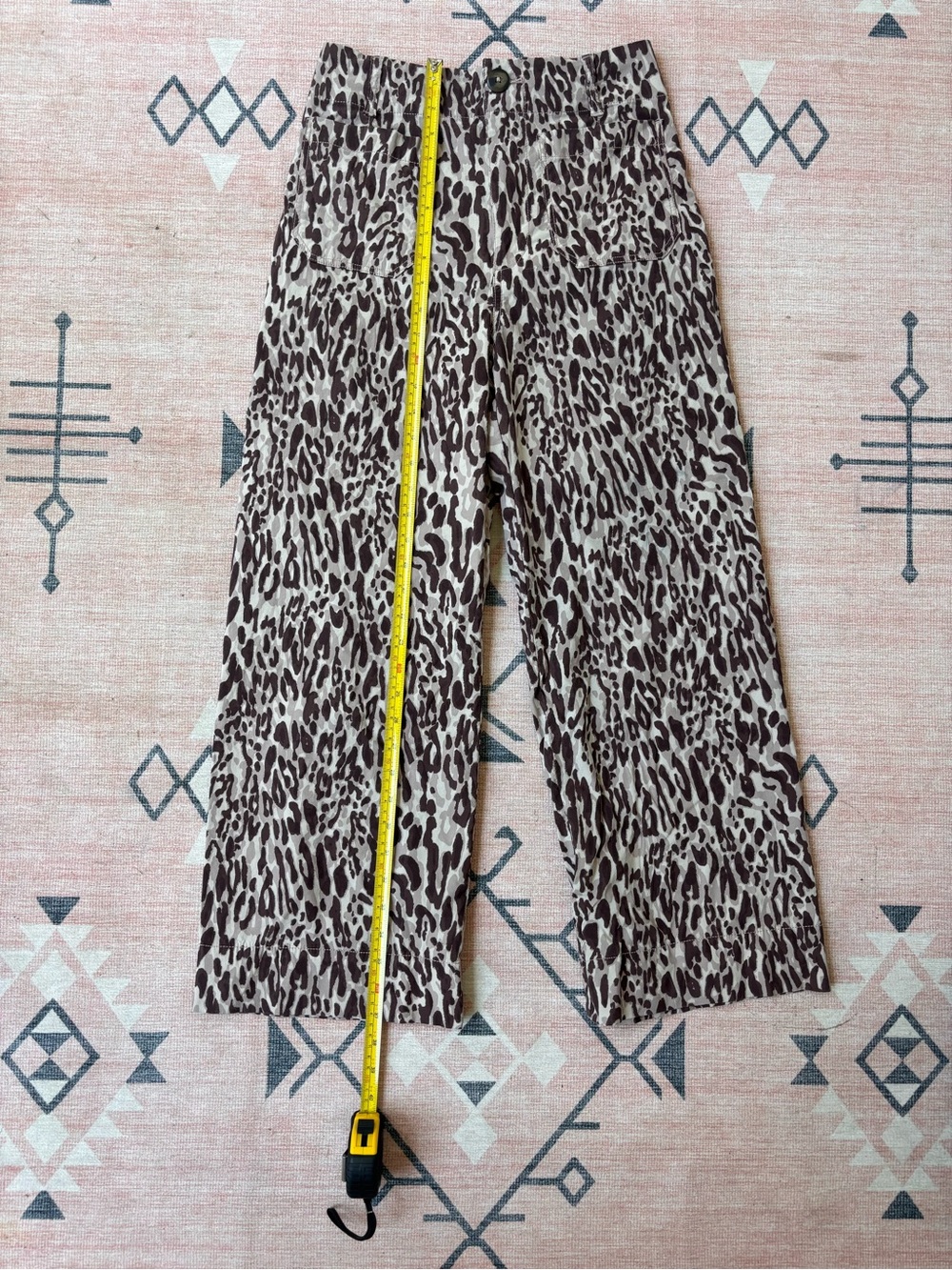 Collette Maeve Leopard Print Pants in Tan and Brown